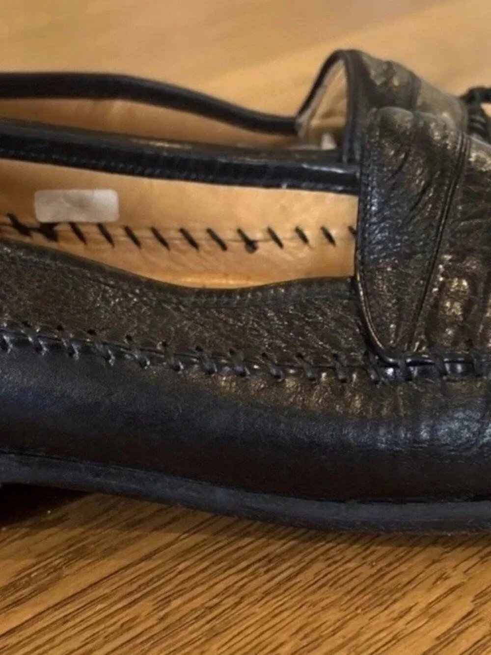 Miguel Angel Men’s Tassel Dress Loafers Pebbled Moc Toe Leather Sz 9, Black